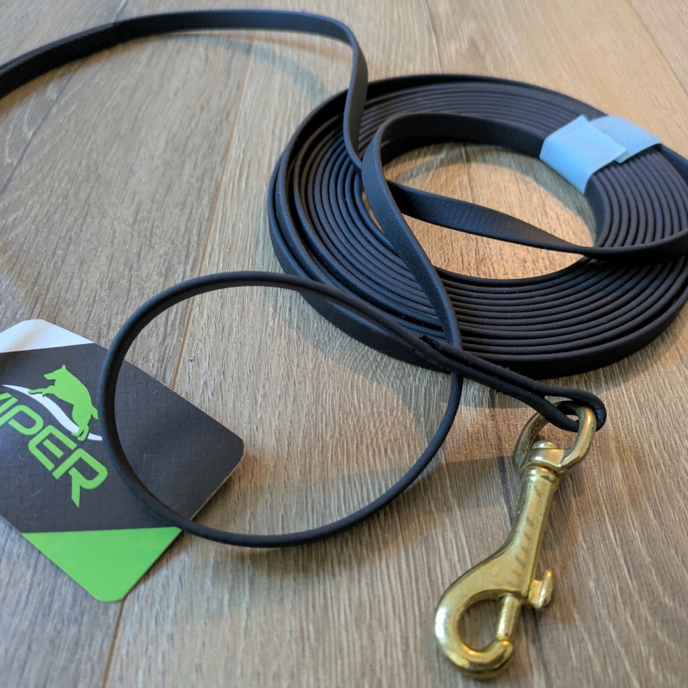 Waterproof Dog Leash Viper Black 20' Lead